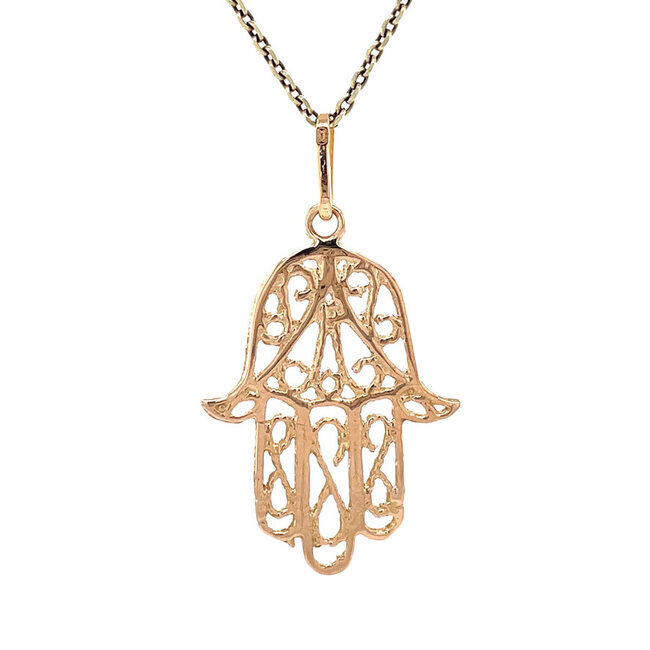 Gouden hanger Hamsa hand 18 karaat