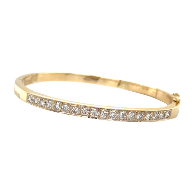 Gouden bangle met diamant 14 karaat