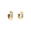 Gold hinged hoop earrings with diamond 14 karat