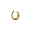 Gold hinged hoop earrings with diamond 14 karat