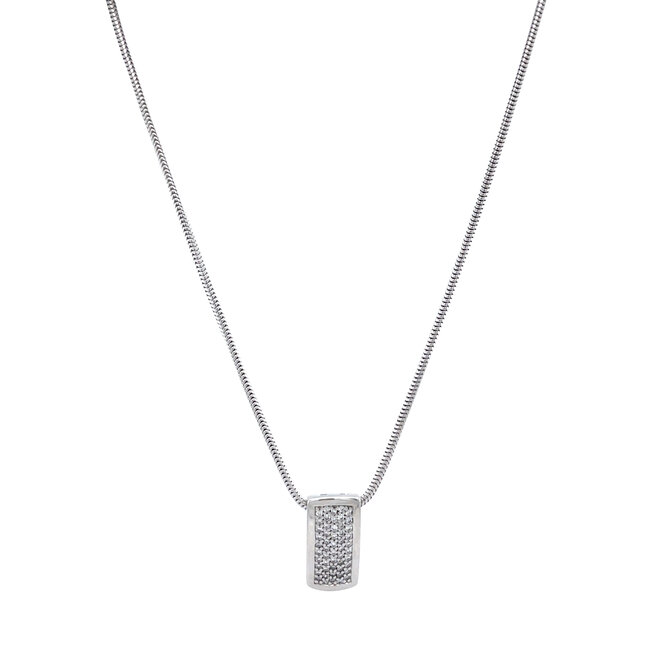Weißgoldenes Collier mit Anhänger 43 cm