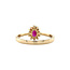 Geelgouden entourage ring met robijn en diamant 14 krt