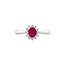 Witgouden entourage ring met robijn en diamant 14 krt