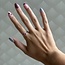 White gold entourage ring with ruby and diamond 14 kt