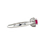 Witgouden entourage ring met robijn en diamant 14 krt