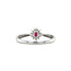 Witgouden entourage ring met robijn en diamant 14 krt