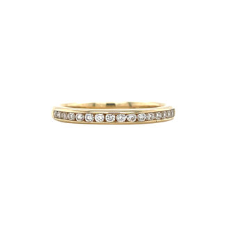 Gold rail ring with diamond 14 kt