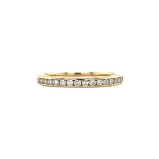 Gouden rail ring met diamant 14 krt
