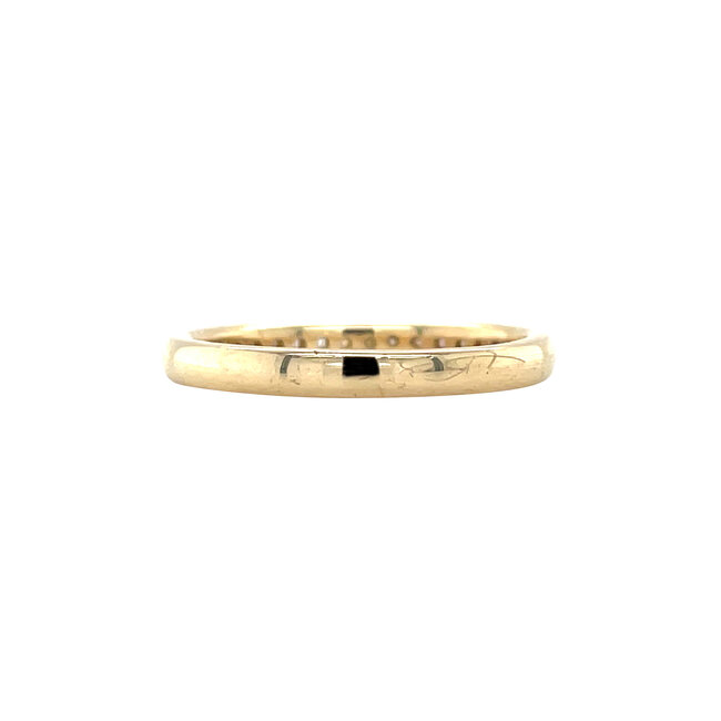 Geelgouden rail ring met diamant 14 krt