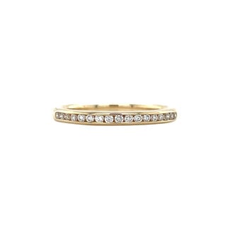 Gouden rail ring met diamant 14 krt