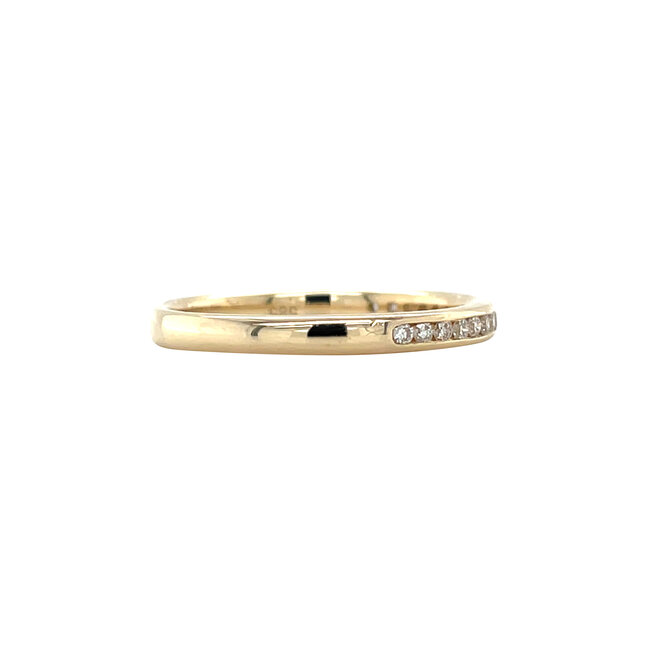 Geelgouden rail ring met diamant 14 krt