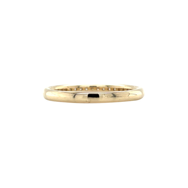 Geelgouden rail ring met diamant 14 krt
