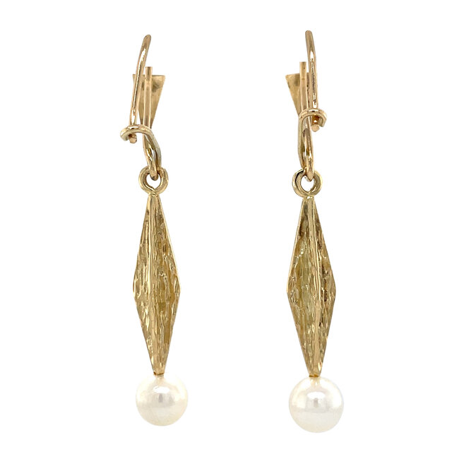 Goldene Ohrringe mit Perle 14 Karat