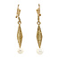 Golden earrings with pearl 14 karat