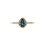 Geelgouden fantasie ring met topaas en diamant 14 krt