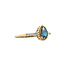 Geelgouden fantasie ring met topaas en diamant 14 krt