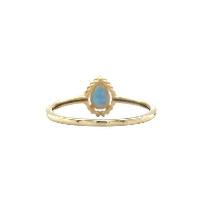 Yellow gold fantasy ring with topaz and diamond 14 kt