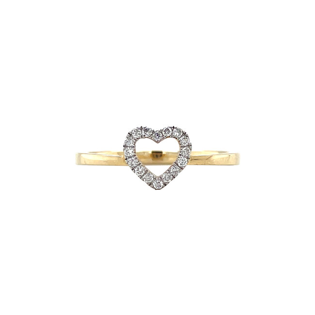 Gold heart ring with diamond 14 karat* new