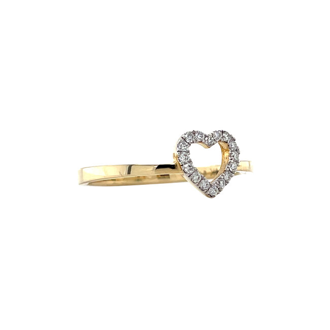 Gold heart ring with diamond 14 karat* new