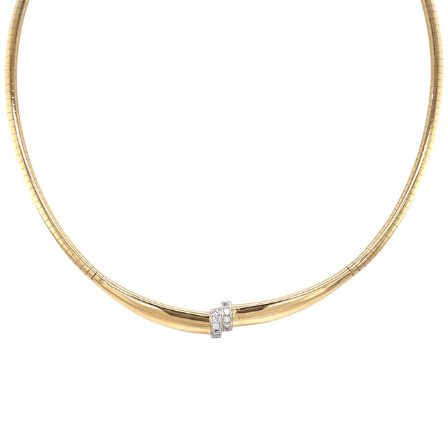 Gouden choker met diamant 43 cm 14 karaat