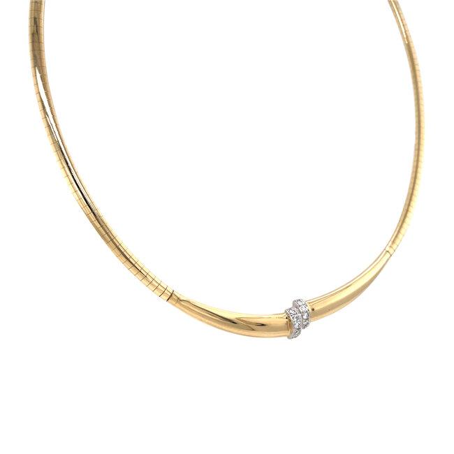 Goldenes Choker mit Diamant 43 cm 14 Karat