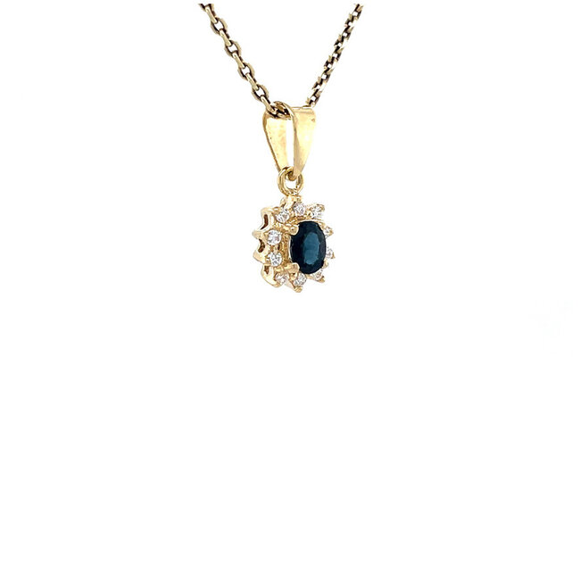 Gold entourage pendant with zirconia 14 karat