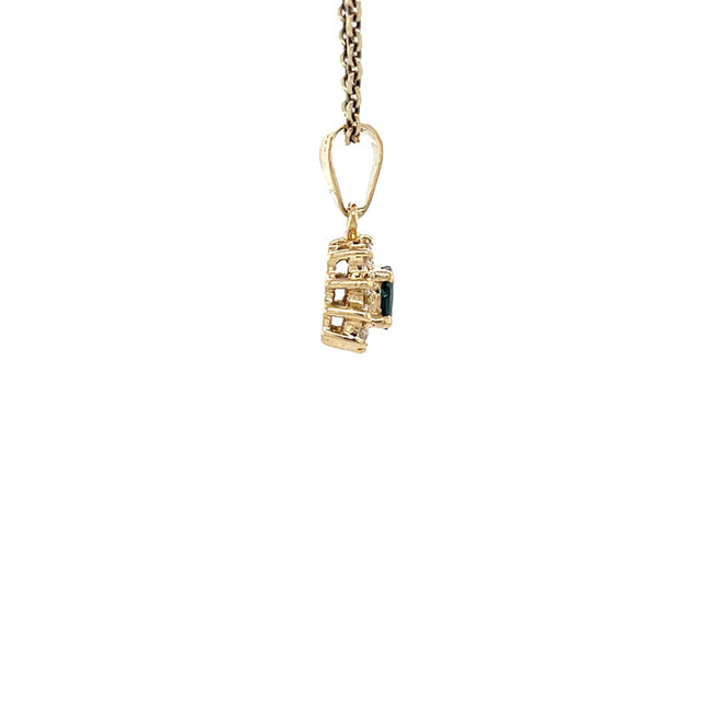 Gold entourage pendant with zirconia 14 karat