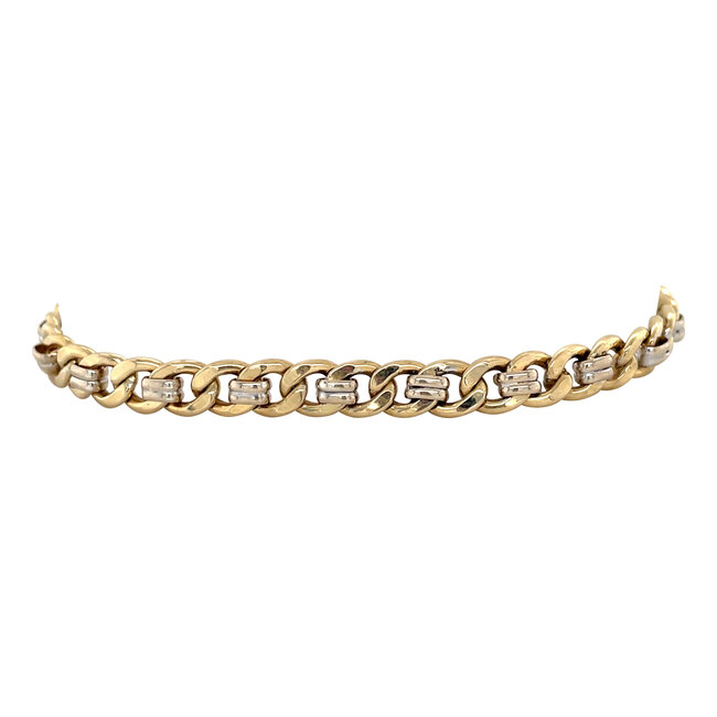 Gold gourmet bracelet 21.5 cm 14 karat/925