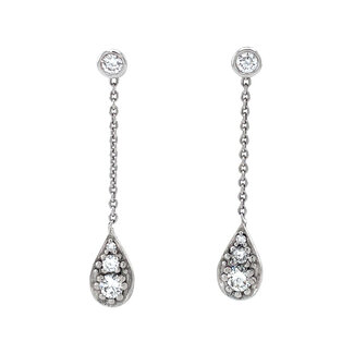 Witgouden oorhangers diamant