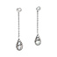 White gold ear pendants with diamond 14 kt