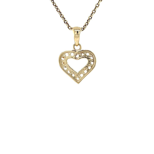 Gold heart pendant with zirconia 14 karat