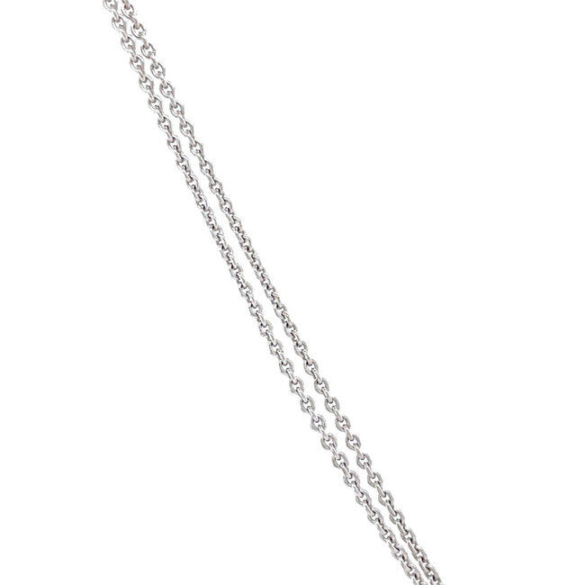 White gold necklace with diamond pendant 42.5 cm 18 karat