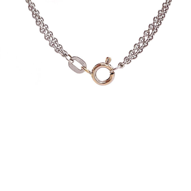 Weißgoldenes Collier mit Diamantanhänger 42,5 cm 18 Karat