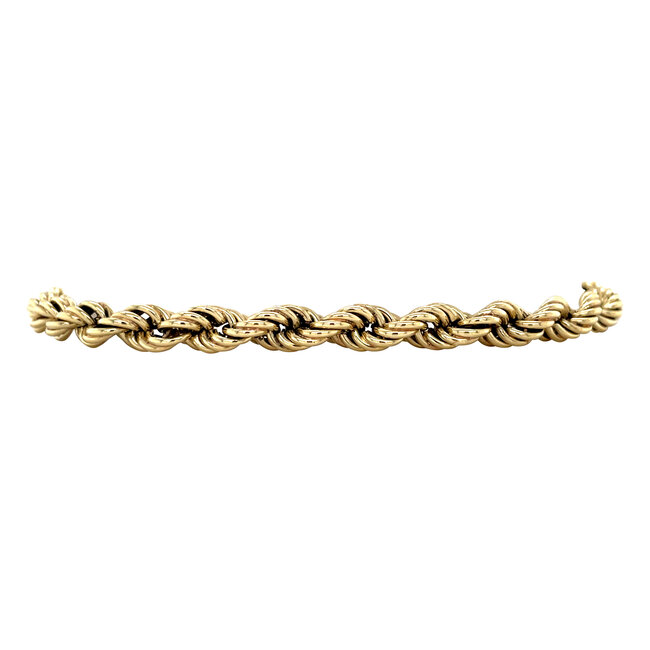 Gold cord bracelet 21 cm 14 kt