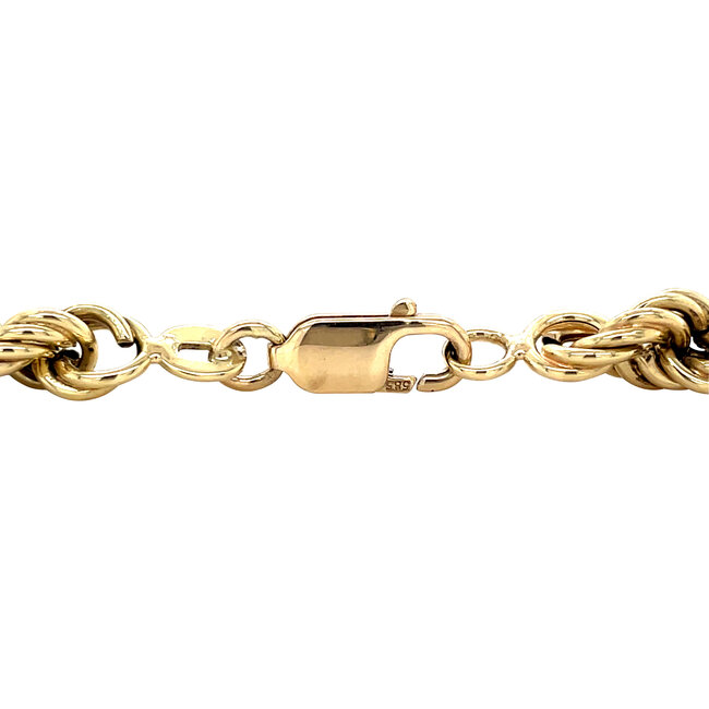 Gouden koord armband 21 cm 14 krt