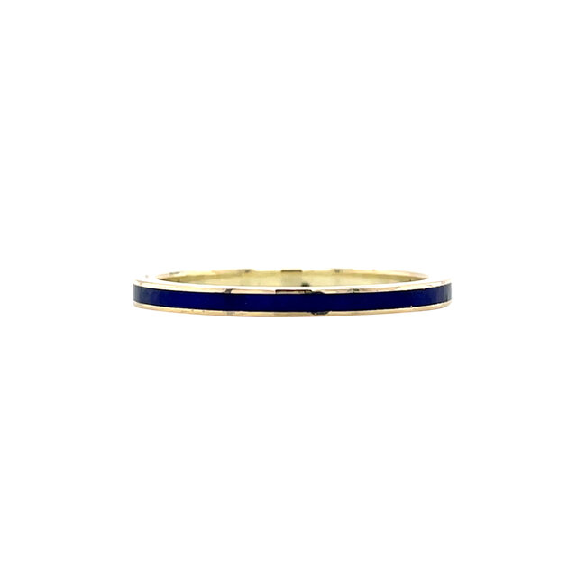 Goldener Ring mit blauem Emaille 14 Karat