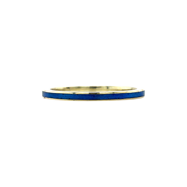 Gouden ring met blauw emaille 14 karaat