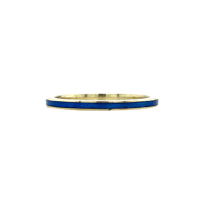 Gouden ring met blauw emaille 14 karaat