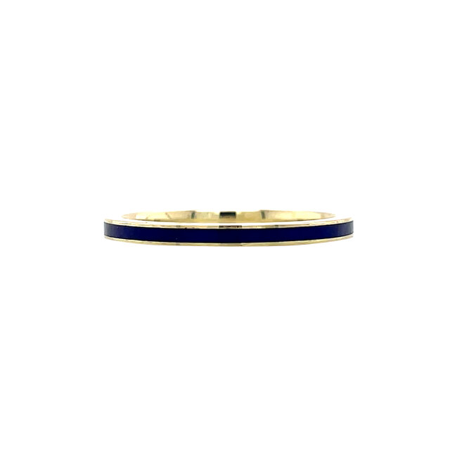 Gold ring with blue enamel 14 karat