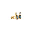 Gouden fantasie oorbellen met topaas en diamant 14 krt