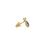 Gouden fantasie oorbellen met topaas en diamant 14 krt