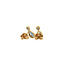 Gouden fantasie oorbellen met topaas en diamant 14 krt