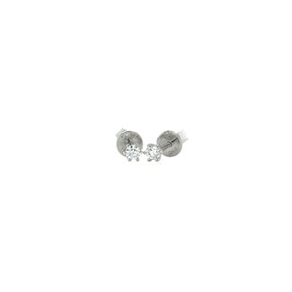 Witgouden solitair oorsteker met diamant 14 krt