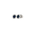 White gold entourage stud earrings with sapphire and diamond 14 kt