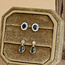 White gold entourage stud earrings with sapphire and diamond 14 kt