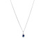 Weißgoldenes Entourage-Collier mit Saphir und Diamant 14 kt