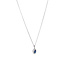 Weißgoldenes Entourage-Collier mit Saphir und Diamant 14 kt