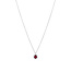 Weißgoldenes Entourage-Collier mit Rubin und Diamant 14 kt