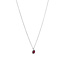 Weißgoldenes Entourage-Collier mit Rubin und Diamant 14 kt