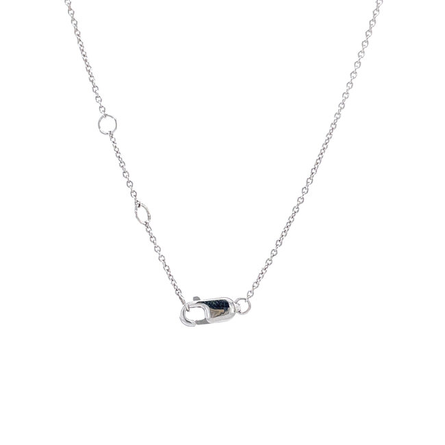 White gold entourage necklace with ruby and diamond 14 kt